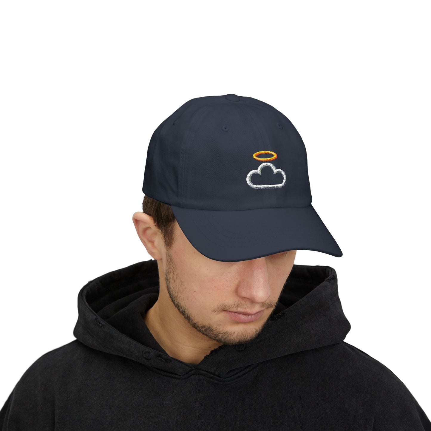 Heavenly Cloud Dad Cap with Cloud and Halo, Casual Hat for Dads, Perfect Gift for Father's Day, Summer Accessory, Stylish Outdoor Cap