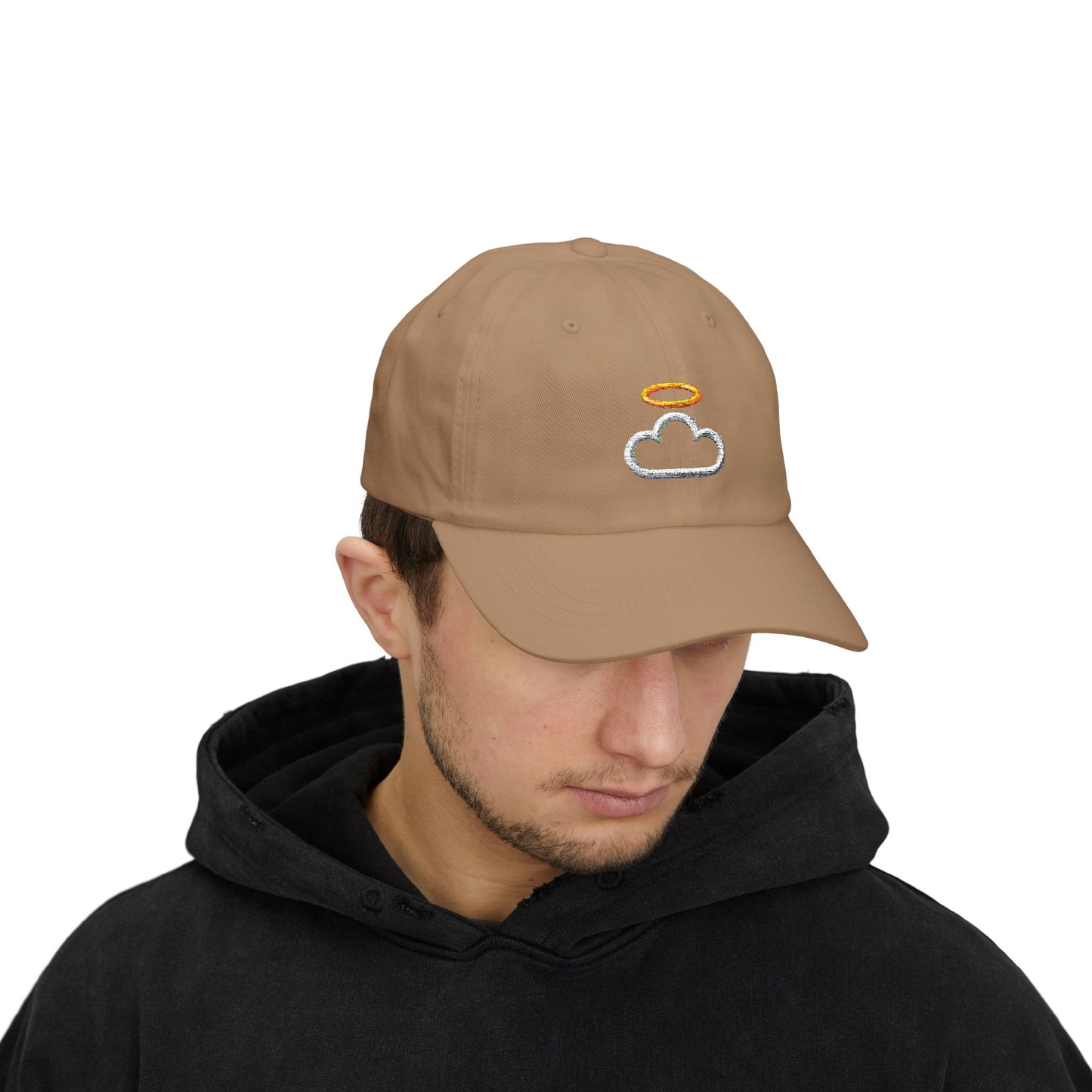 Heavenly Cloud Dad Cap with Cloud and Halo, Casual Hat for Dads, Perfect Gift for Father's Day, Summer Accessory, Stylish Outdoor Cap