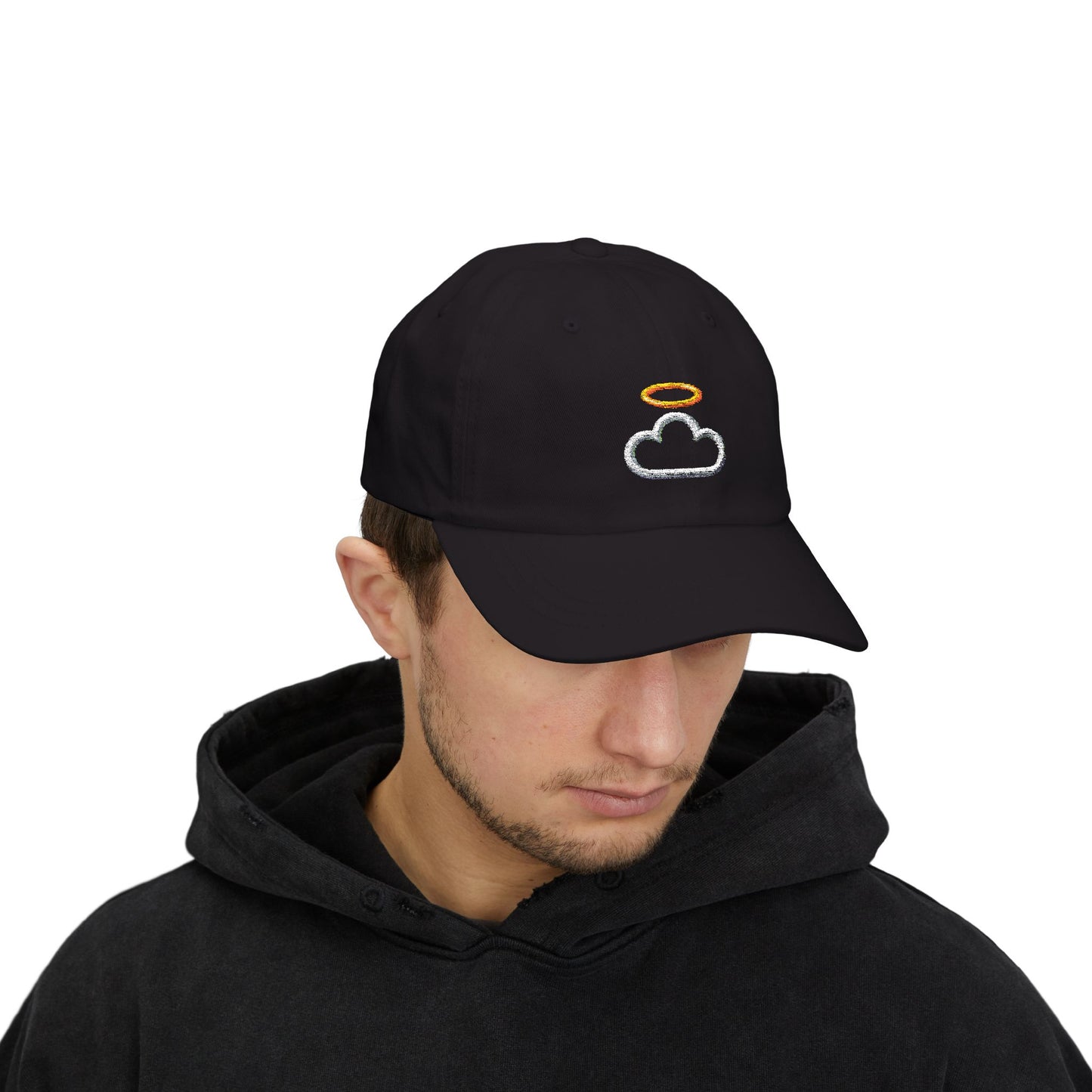 Heavenly Cloud Dad Cap with Cloud and Halo, Casual Hat for Dads, Perfect Gift for Father's Day, Summer Accessory, Stylish Outdoor Cap