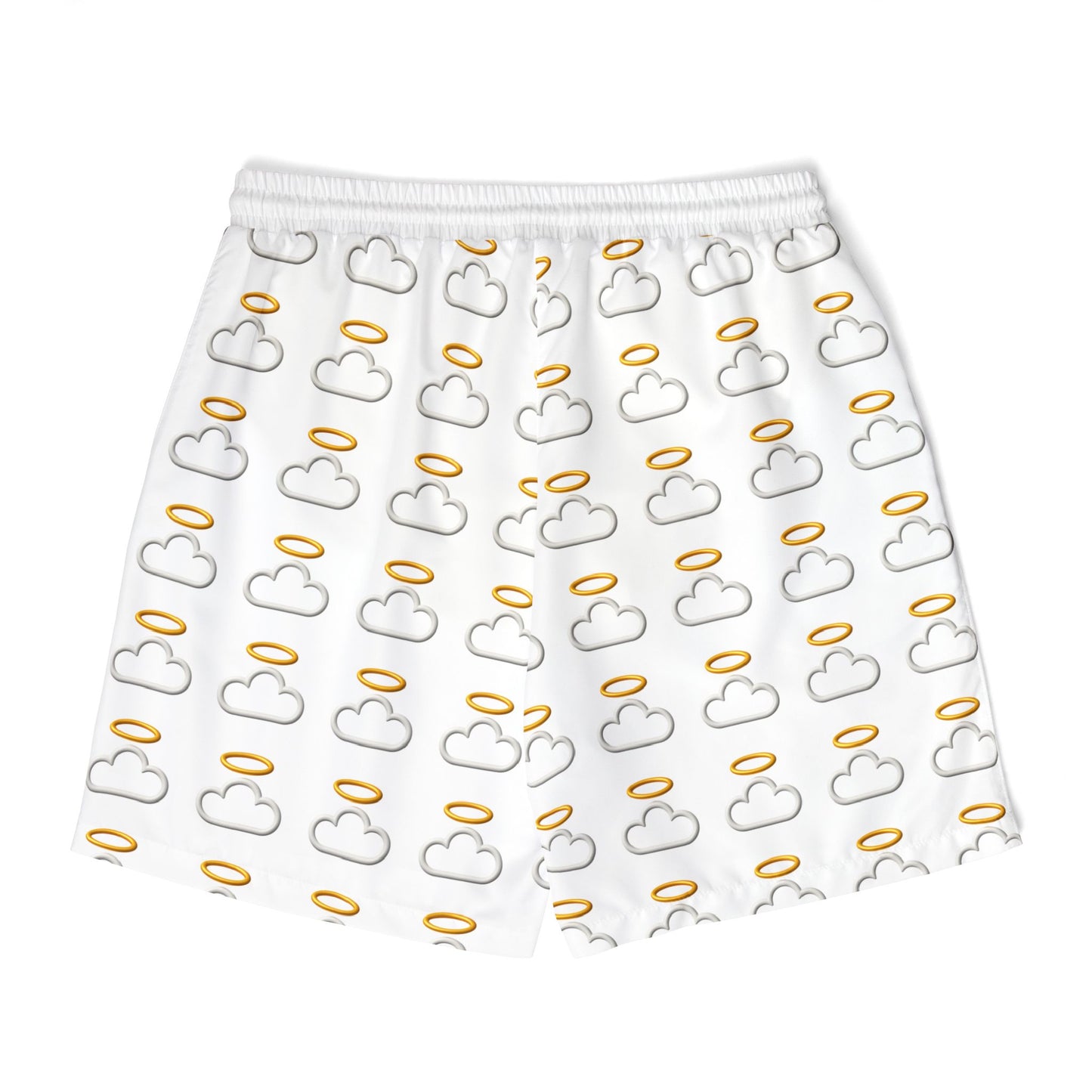 Heavenly Cloud Print Swim Shorts, Unisex Beachwear, Perfect for Summer, Vacation, Pool Parties, Gifts