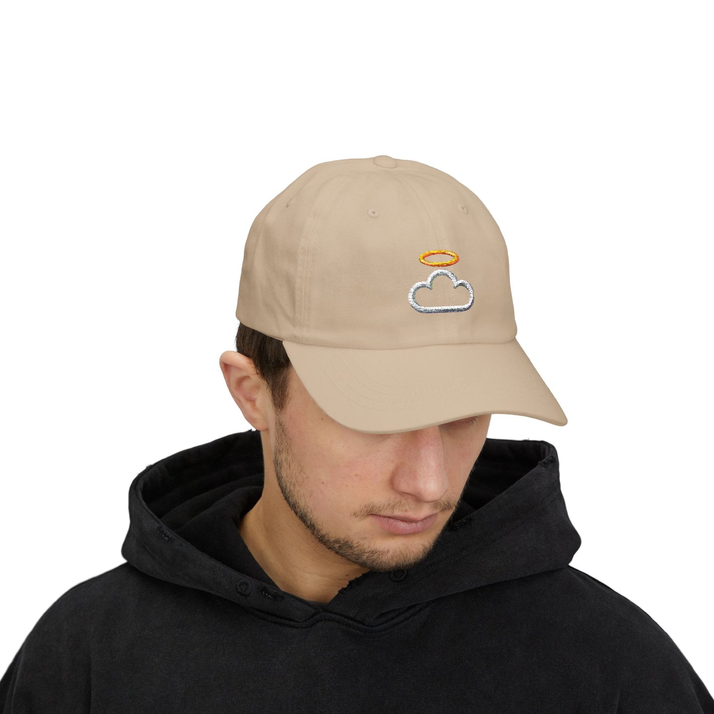 Heavenly Cloud Dad Cap with Cloud and Halo, Casual Hat for Dads, Perfect Gift for Father's Day, Summer Accessory, Stylish Outdoor Cap