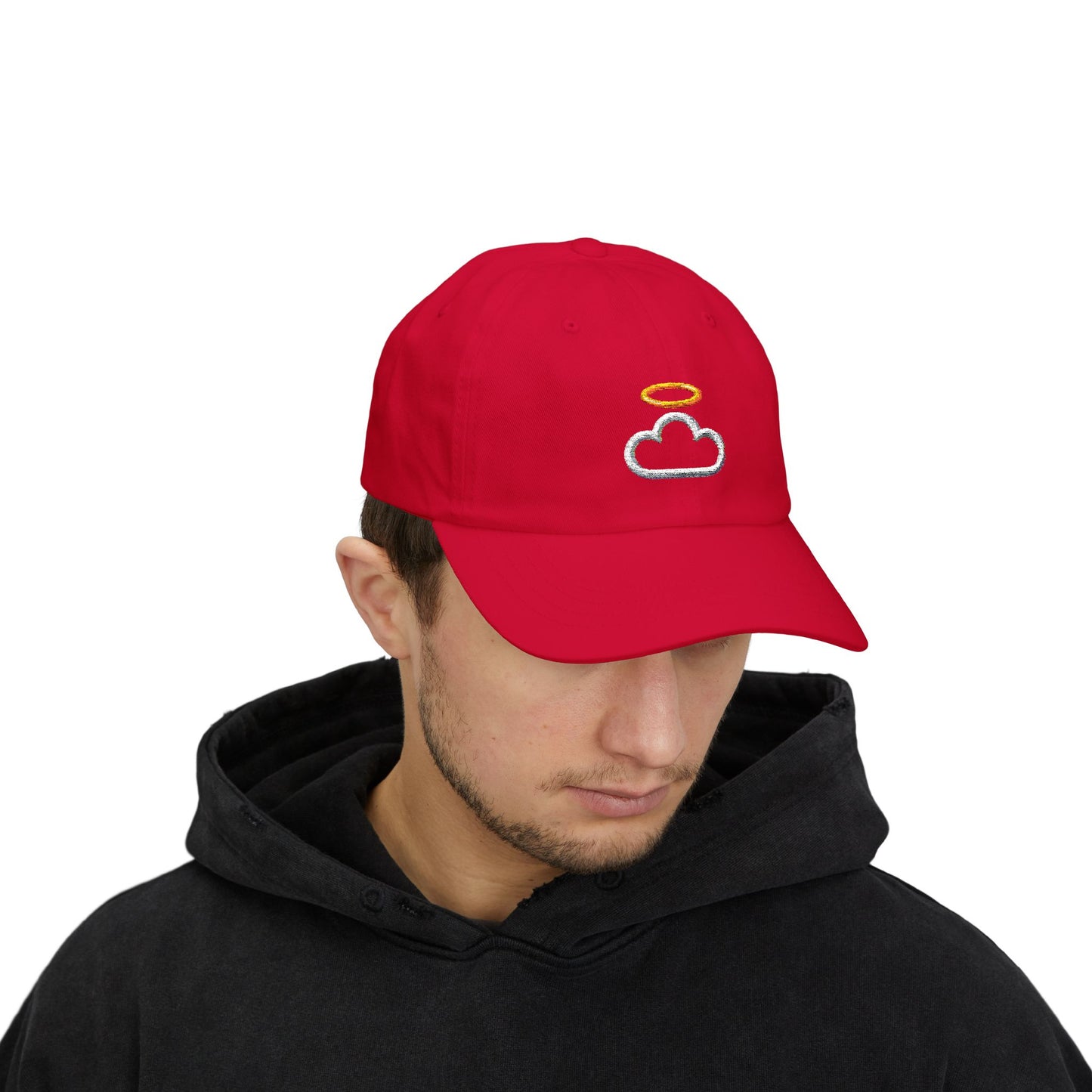 Heavenly Cloud Dad Cap with Cloud and Halo, Casual Hat for Dads, Perfect Gift for Father's Day, Summer Accessory, Stylish Outdoor Cap