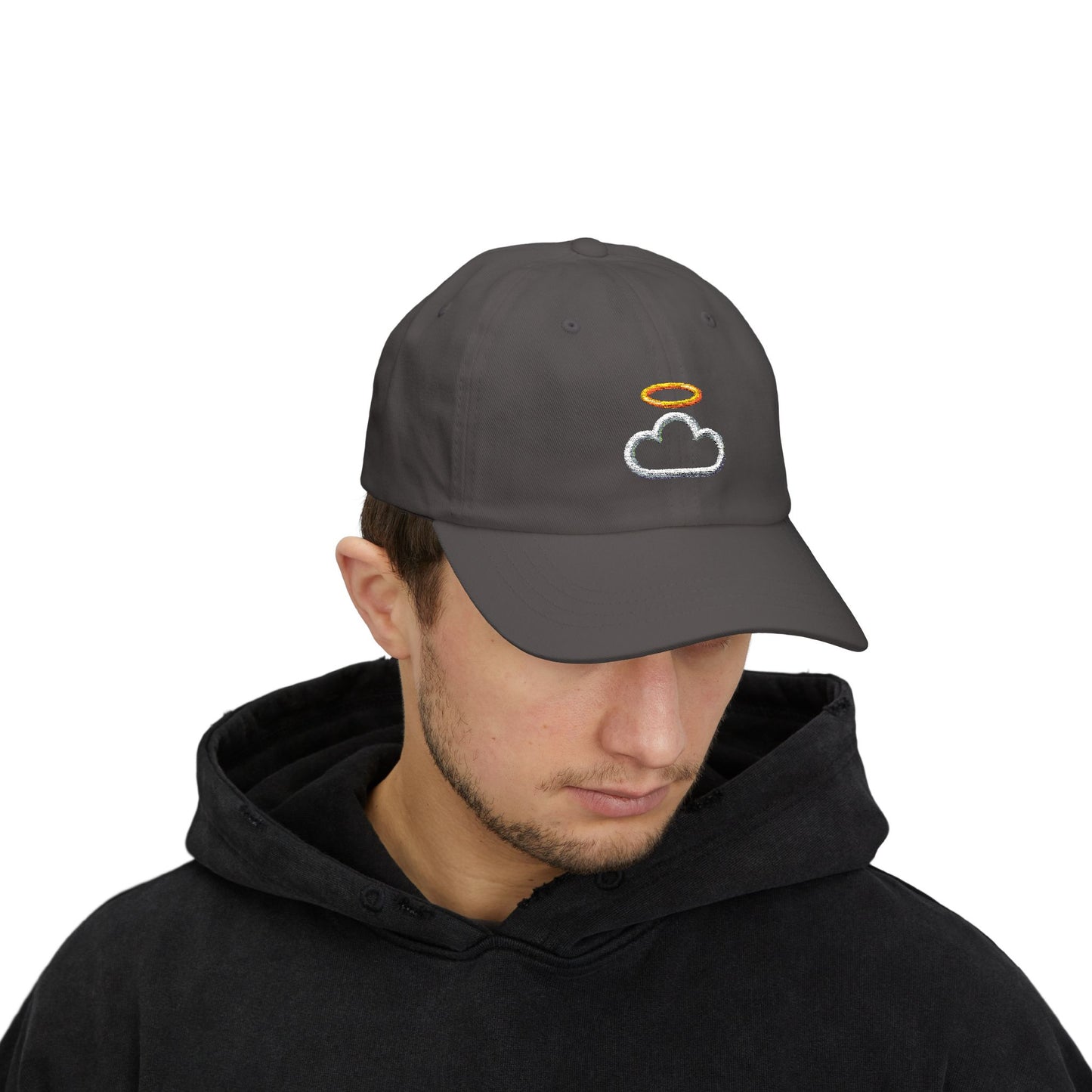 Heavenly Cloud Dad Cap with Cloud and Halo, Casual Hat for Dads, Perfect Gift for Father's Day, Summer Accessory, Stylish Outdoor Cap
