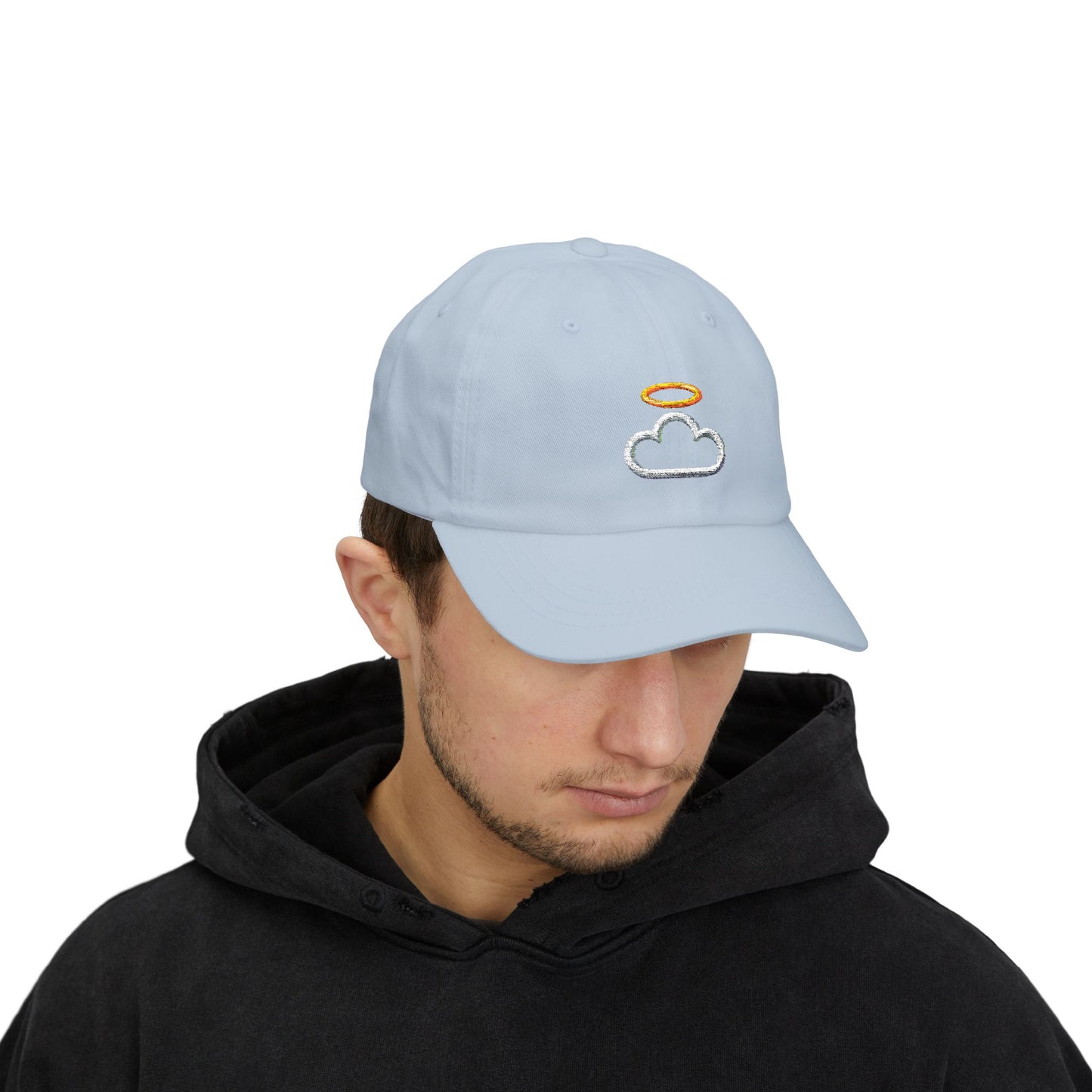 Heavenly Cloud Dad Cap with Cloud and Halo, Casual Hat for Dads, Perfect Gift for Father's Day, Summer Accessory, Stylish Outdoor Cap