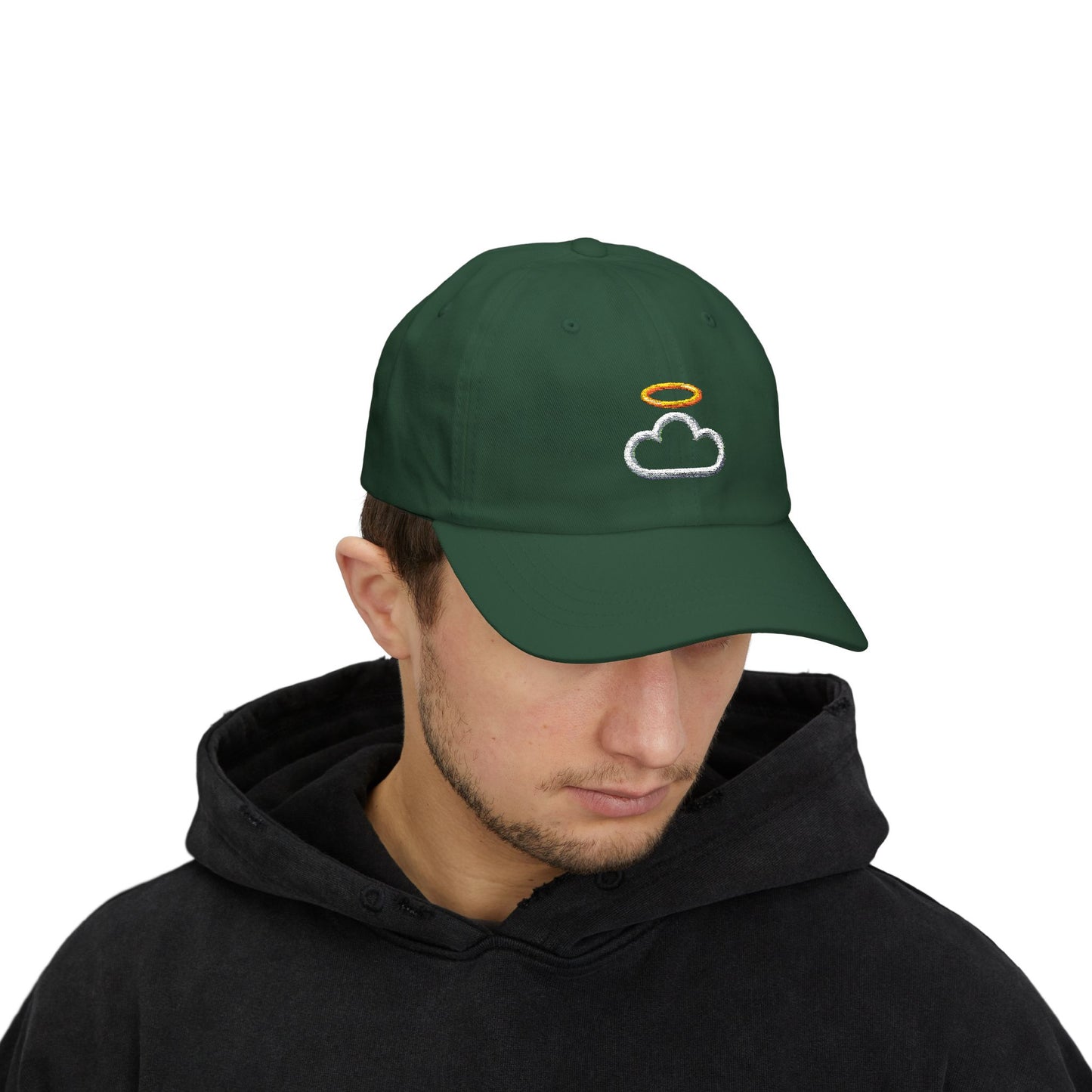 Heavenly Cloud Dad Cap with Cloud and Halo, Casual Hat for Dads, Perfect Gift for Father's Day, Summer Accessory, Stylish Outdoor Cap