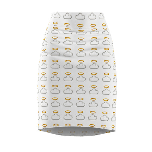 Heavenly Cloud Pencil Skirt, Chic Women's Skirt, Trendy Office Wear, Summer Wardrobe Essential, Cute Day-to-Night Outfit, Gifts for Her