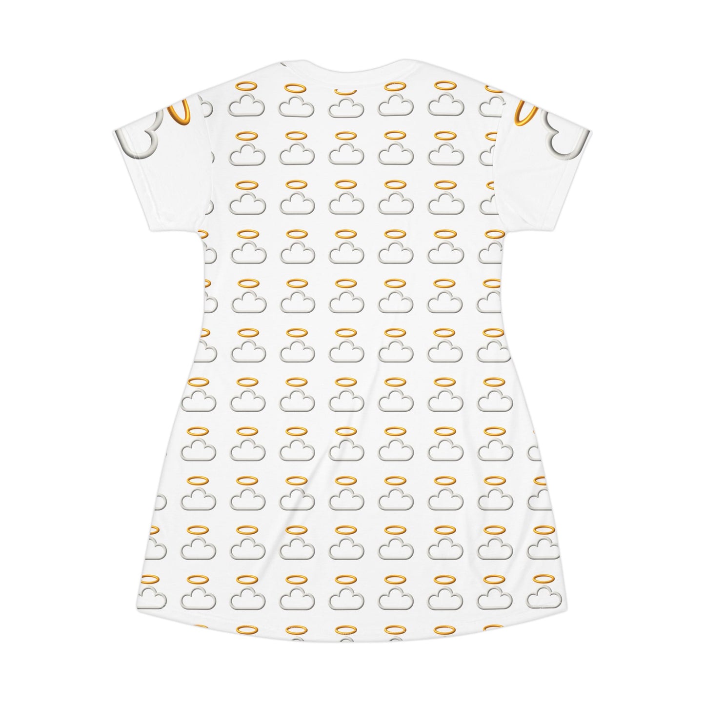 Heavenly Cloud T-Shirt Dress, Casual Wear, Summer Dress, Lounge Dress, Fun Gift, Cloud Print Clothing